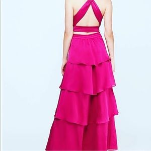 Express Fuscia Ruffle Dress